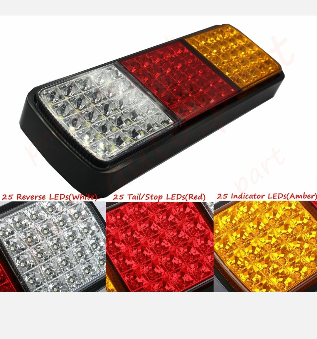 2Pcs 75 LED Tail Lights Stop Reverse Indicator 12V Ute Trailer Caravan Truck Bot