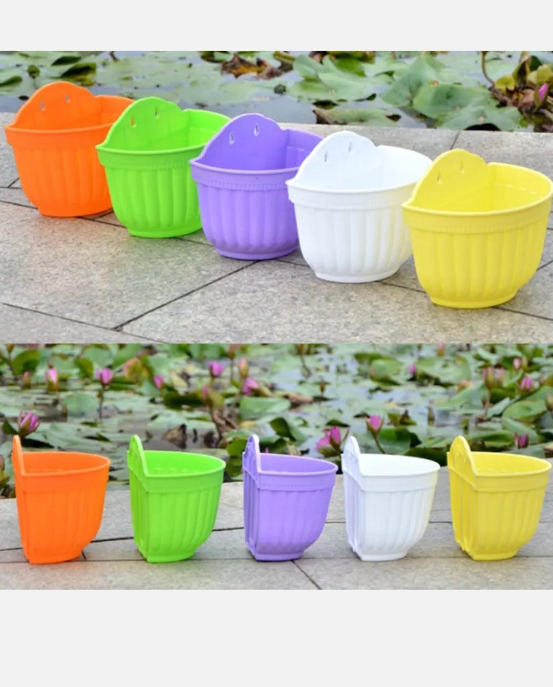 5PCS Wall Planter Hanging Flower Pot Garden Basket Home Outdoor Wall Decor AU