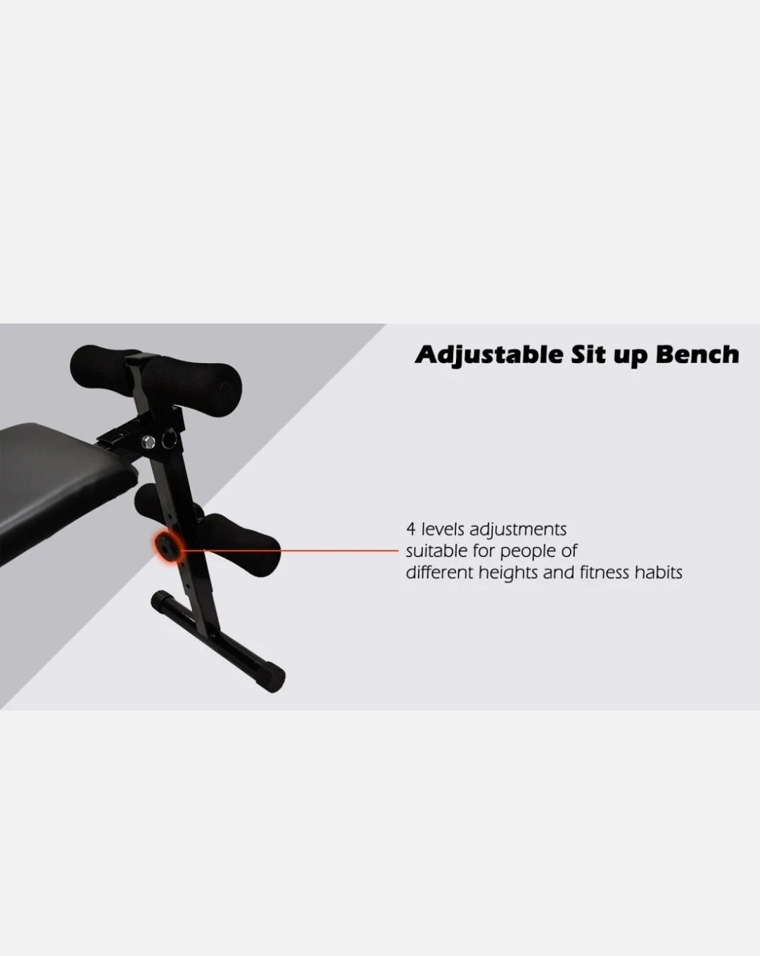 Adjustable Sit Up Bench - Crunch Fitness Exercise Press Home Gym Equipmente