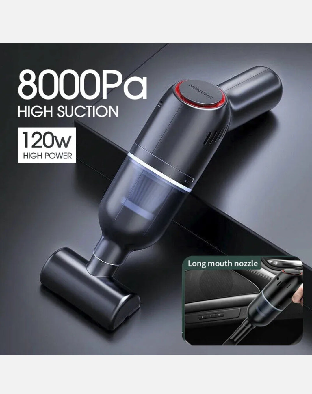 8000Pa Car Vacuum Cleaner Suction Cordless Handheld Rechargeable Portable Duster