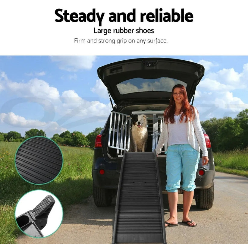 i.Pet Dog Ramp For Car Pet Dog Stairs Steps Ladder Travel Foldable Portable SUV - Bright Tech Home