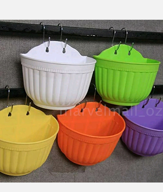 5PCS Wall Planter Hanging Flower Pot Garden Basket Home Outdoor Wall Decor AU