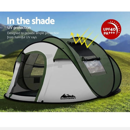 Weisshorn Instant Up Camping Tent 4-5 Person Pop up Tents Family Hiking Dome