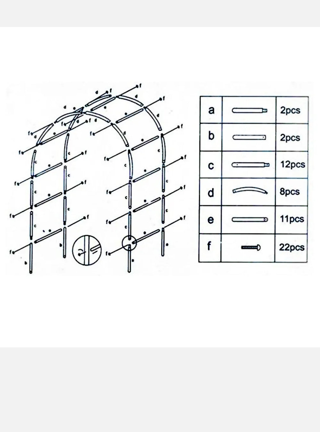 Garden Arch Climbing Plants Support Flower Arbour Pergola Trellis Archway Party