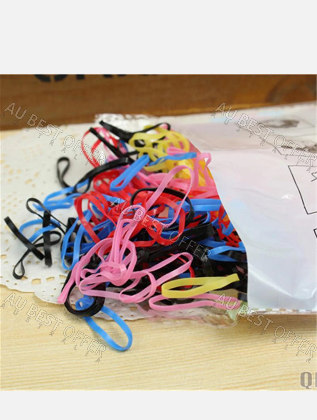 2000pcs Elastic Rubber Hair Ties Hair Band Ropes Women's Holder AU