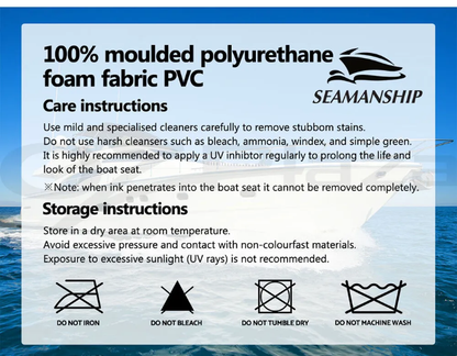 Seamanship 2X Folding Boat Seats Seat Marine Seating Set Swivels All Weather