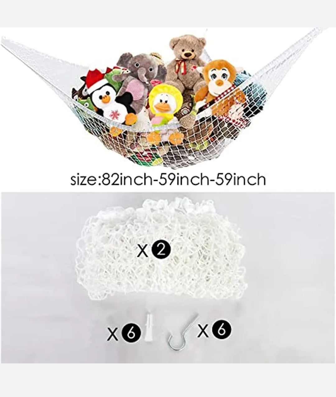 Large Stuffed Animal Net Strong Toy Hammock for Stuffed Animals Organizer Storag