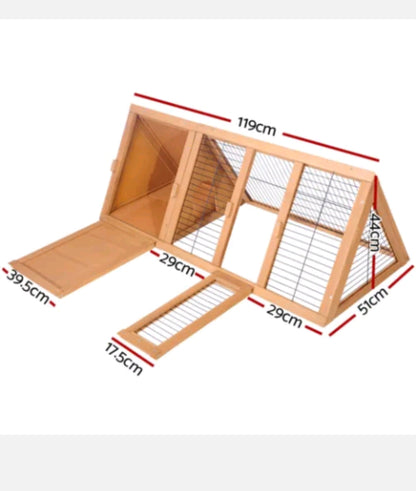 i.Pet Rabbit Hutch Chicken Coop Run Wooden Cage Guinea Pig House Outdoor Large