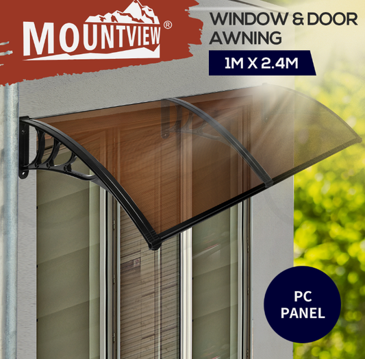 MOUNTVIEW WINDOW DOOR AWNING OUTDOOR CANOPY PATIO SHIELD RAIN COVER 1M X 1.2-6M