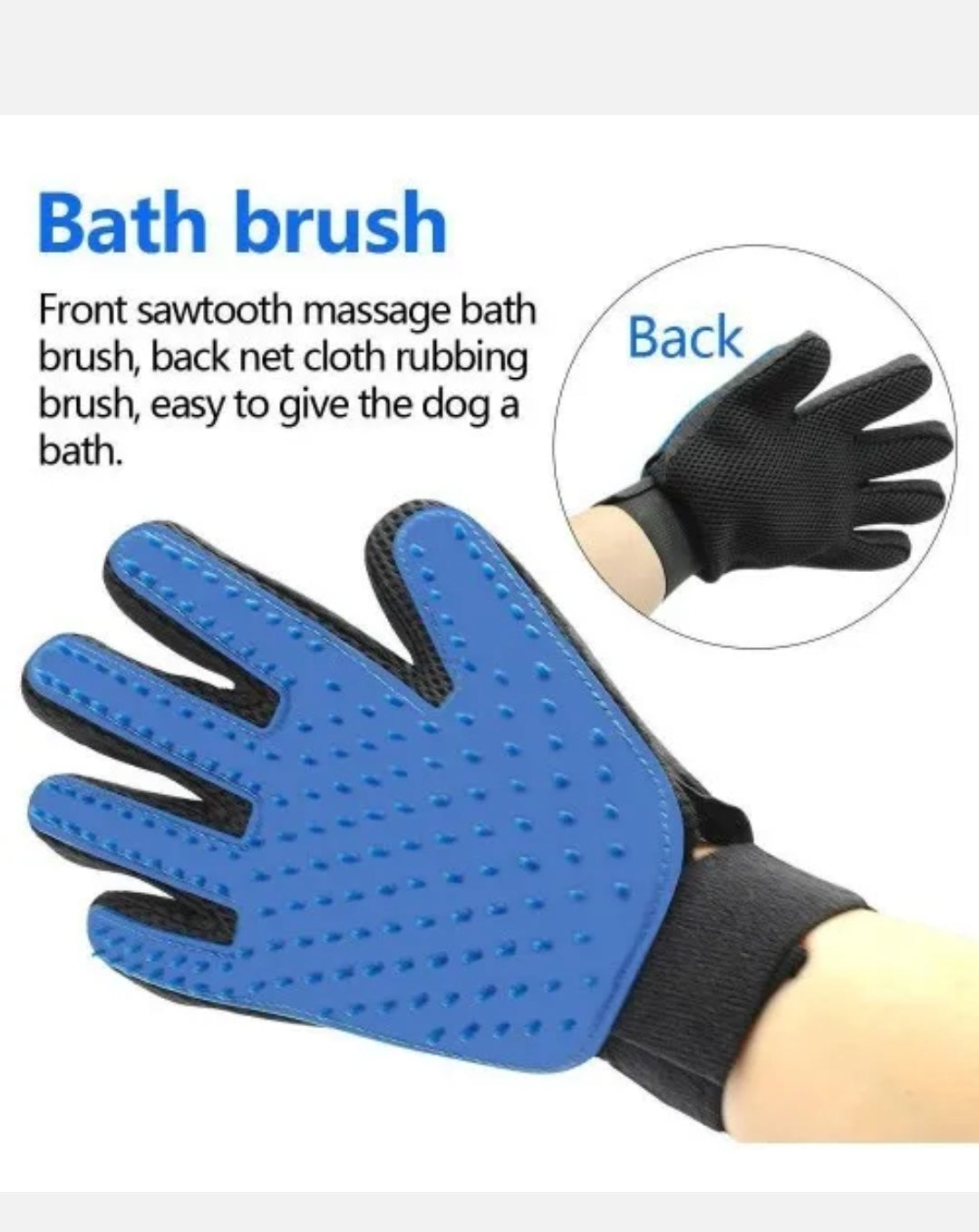 PET DOG CAT GROOMING MAGIC CLEANING GLOVE HAIR AND DIRT REMOVER BRUSH DESHEDDING