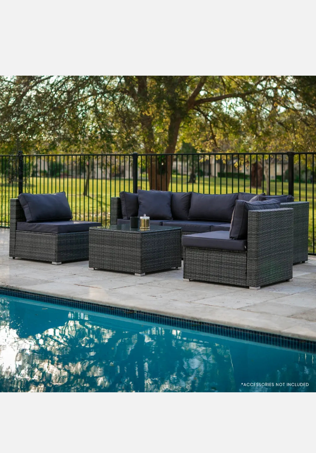 EXTRA10%OFF】LONDON RATTAN 5 Seater Outdoor Lounge Furniture Wicker Set Sofa