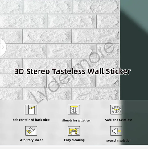 3D Wall Paper Panel Brick Stickers Mural Marble Self Adhesive 10M DIY Wallpaper - Bright Tech Home