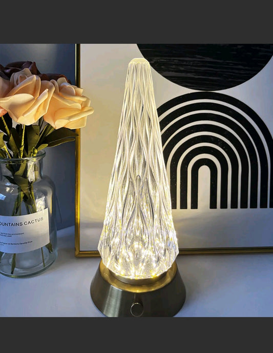 Modern Tree Shape LED Crystal Light Table Lamp USB Rechargeable Bedside Lamp AU