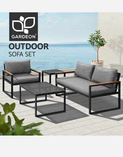 Gardeon Outdoor Sofa Set 3-Seater Corner Modular Lounge Setting Steel