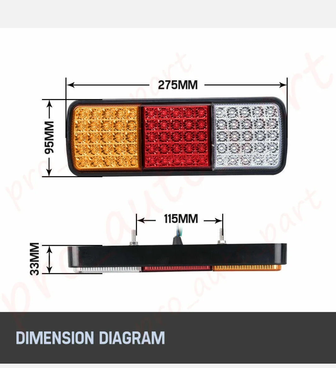 2Pcs 75 LED Tail Lights Stop Reverse Indicator 12V Ute Trailer Caravan Truck Bot