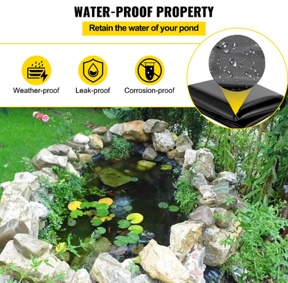 0.2mm HDPE Fish Pool Pond Liner Membrane Reinforced Gardens Pools Landscaping - Bright Tech Home