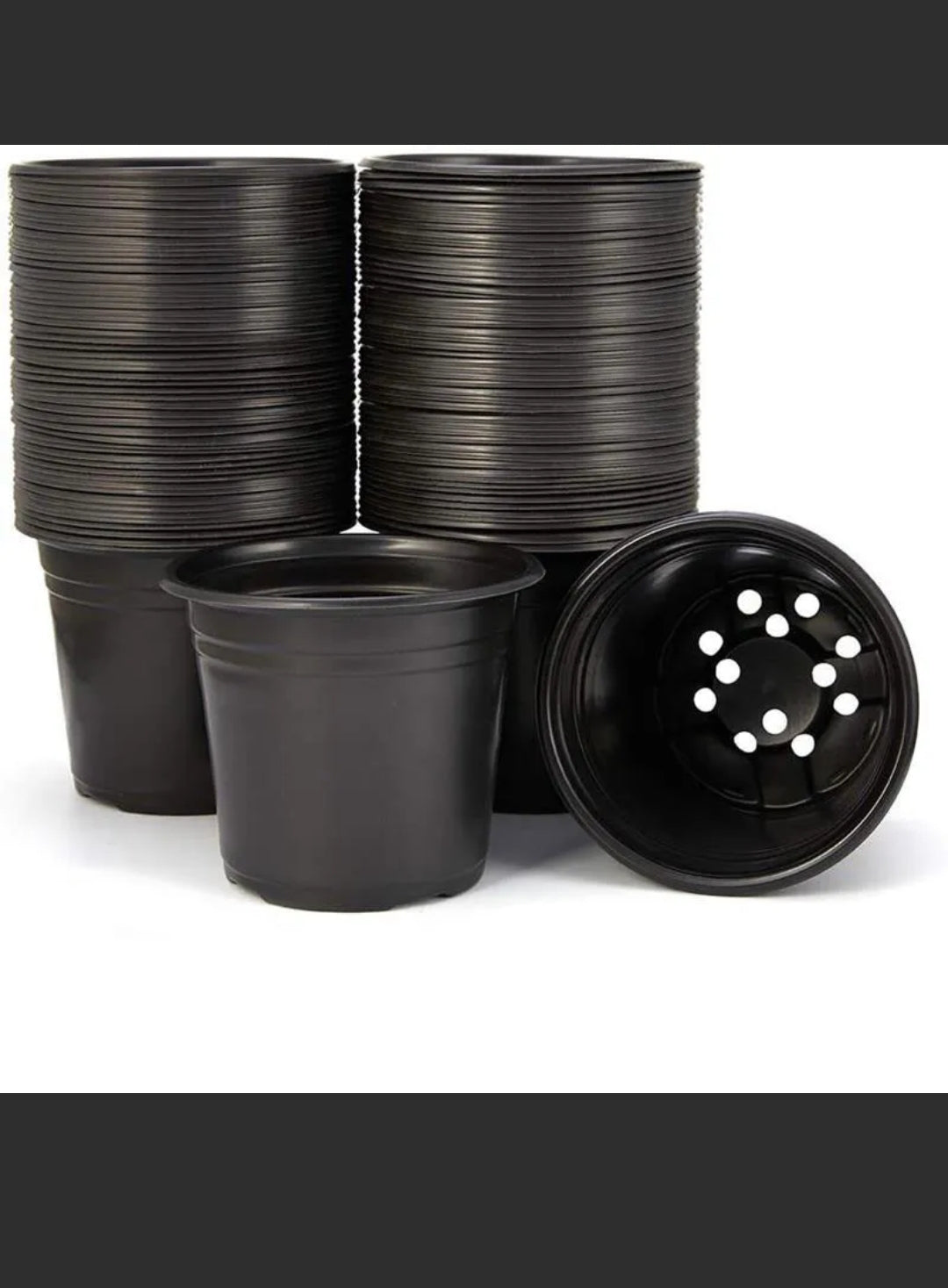 100x Plastic Plant Flower Pots Nursery Seedlings Growing Garden Black Plant Pots