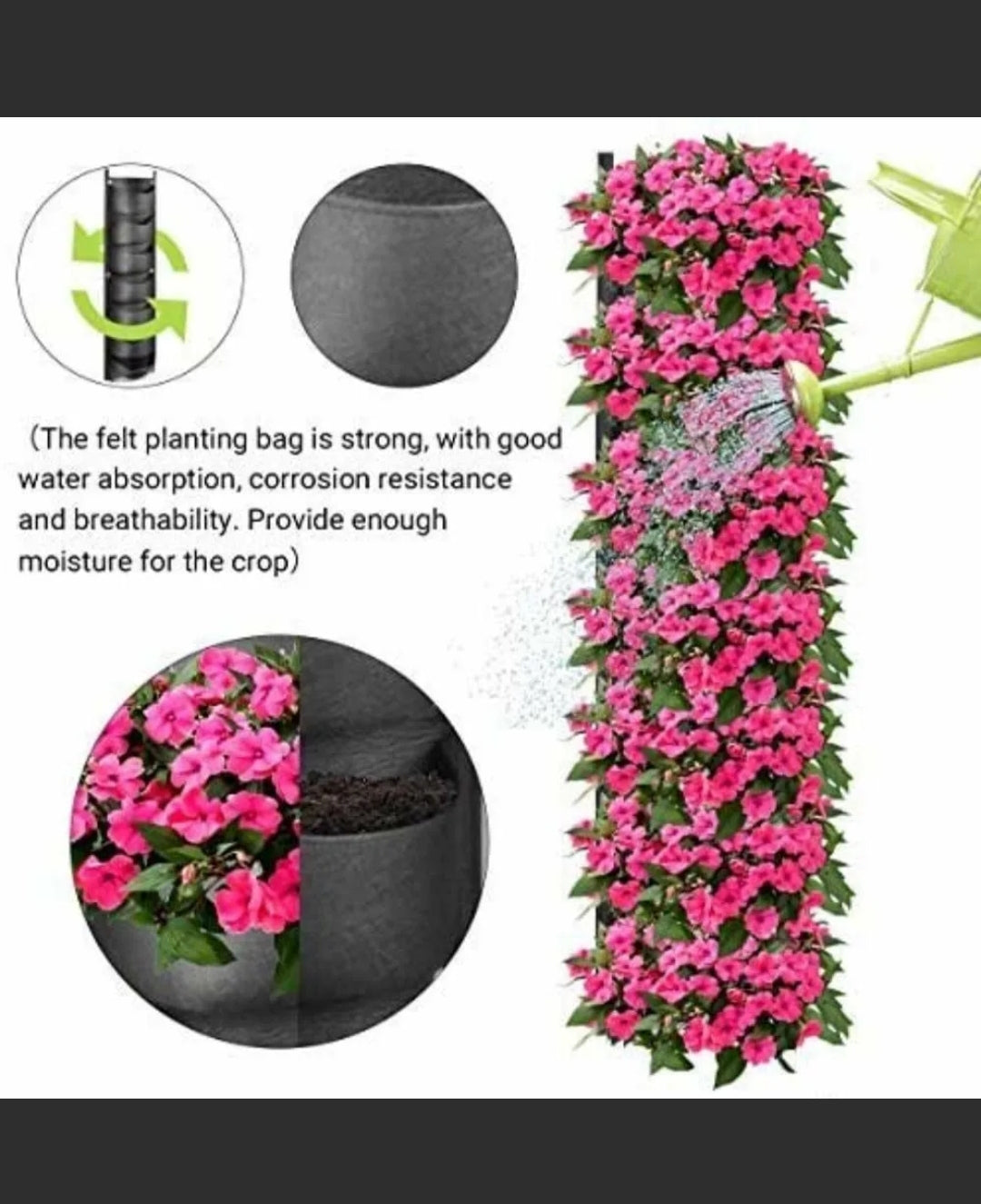 Vertical Hanging Garden Planter Flower Pots  Layout Waterproof  Wall Mount