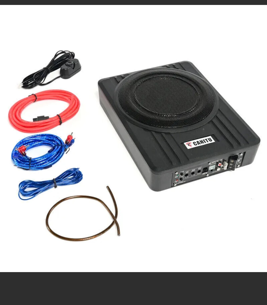 10'' Car Subwoofer Under-Seat Amplifier Speakers Audio Sub Woofer Slim Box 600W