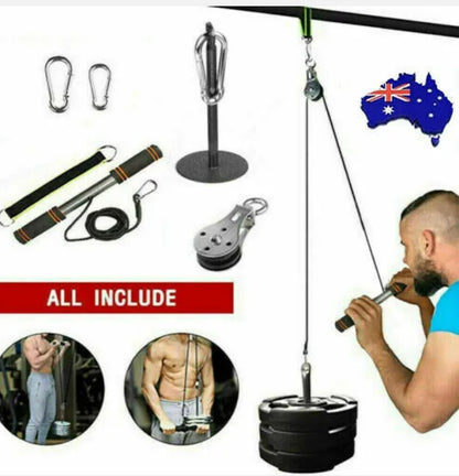 Fitness Pulley Cable Home Gym weights Workout Equipment Machine Attachment Strap