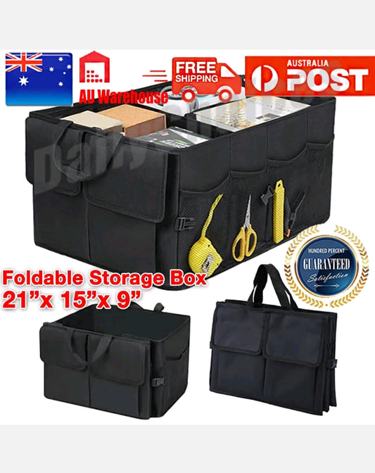 Car Boot Organiser Partition Collapsible Storage Box Trunk Bag Tool Multipurpose