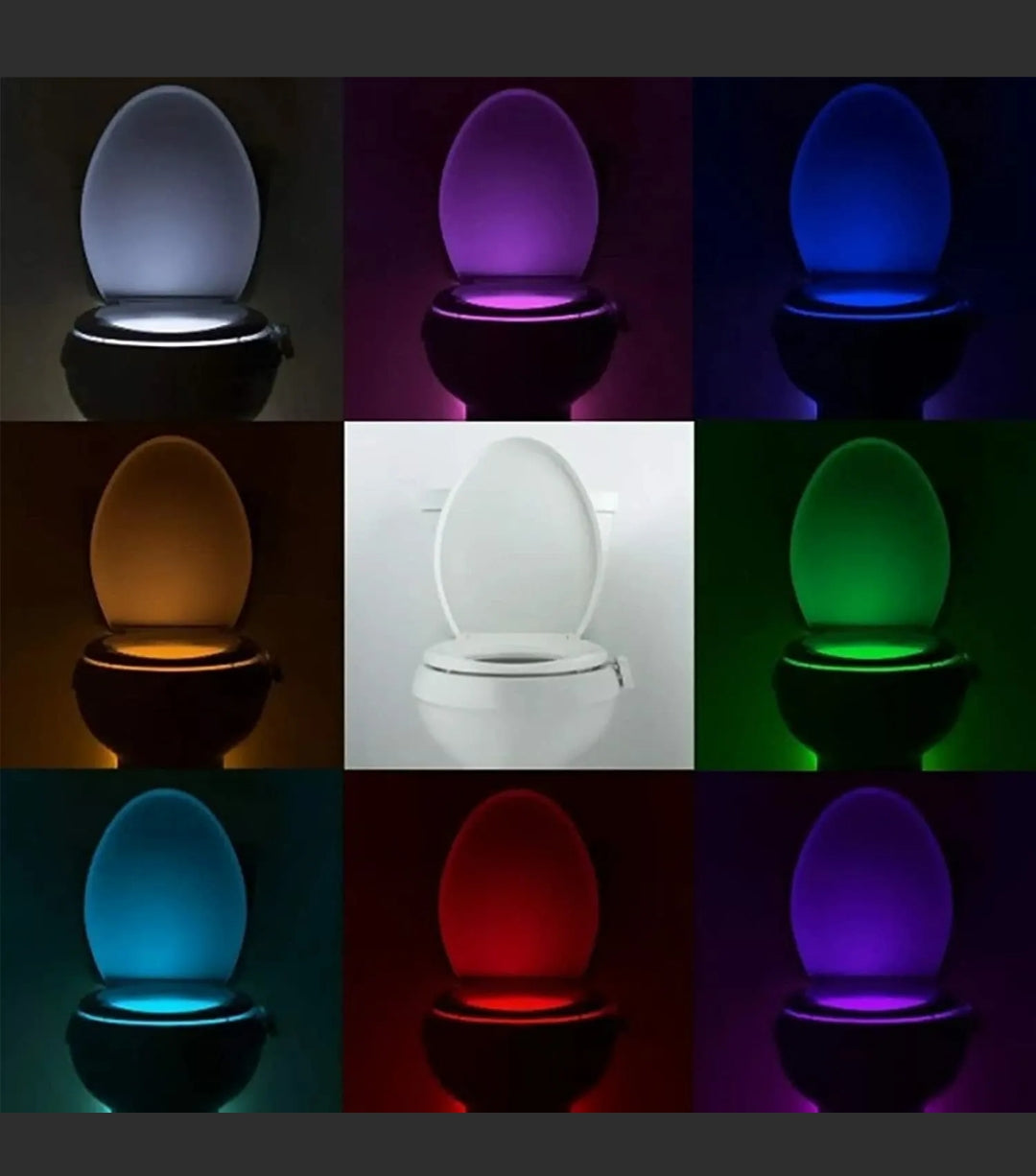 Toilet Night Light LED Motion Activated Sensor Bathroom Bowl Lamp 8 Color