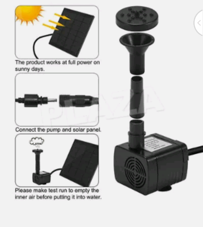 Solar  Power Fountain Submersible Water Pump Garden Pond Pool Feature Kit Panel