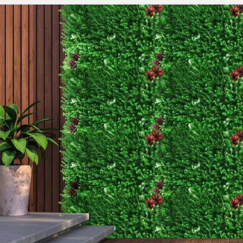 10x Marlow Artificial Grass Boxwood Hedge Fence Garden Green Wall Mat Outdoor - Bright Tech Home