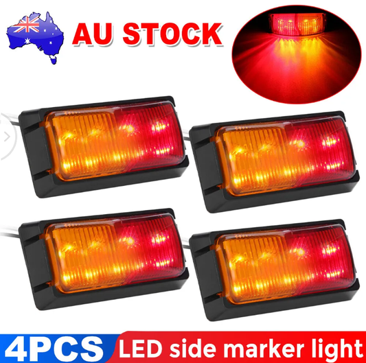 4 x led clearance lights side marker lamp red amber trailer truck caravan volt - Bright Tech Home