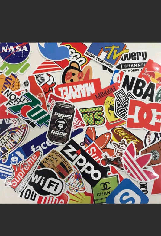 50 Bulk LOGO Decal Graffiti Bomb Laptop Waterproof Skate Car Phone Stickers