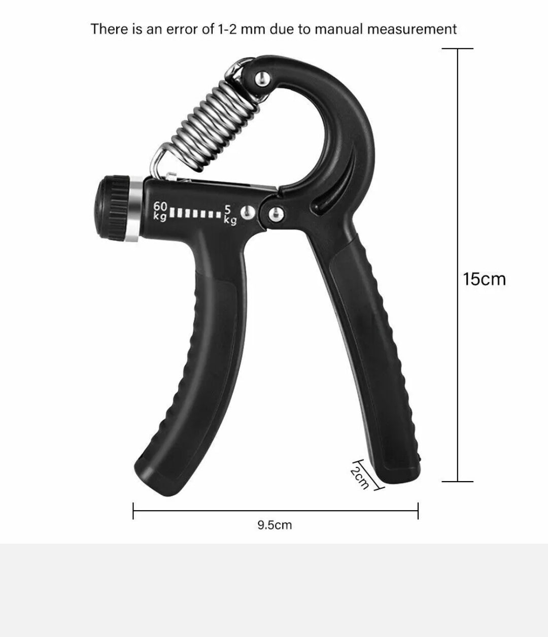 5-60Kg Adjustable Power Hand Grip Forearm Exerciser Gripper Strengthener Trainer