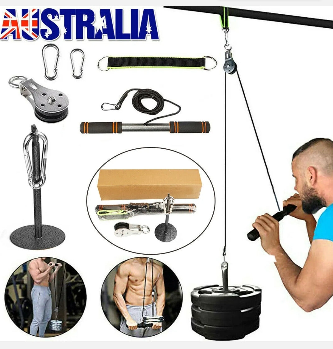 Fitness Pulley Cable Home Gym weights Workout Equipment Machine Attachment Strap