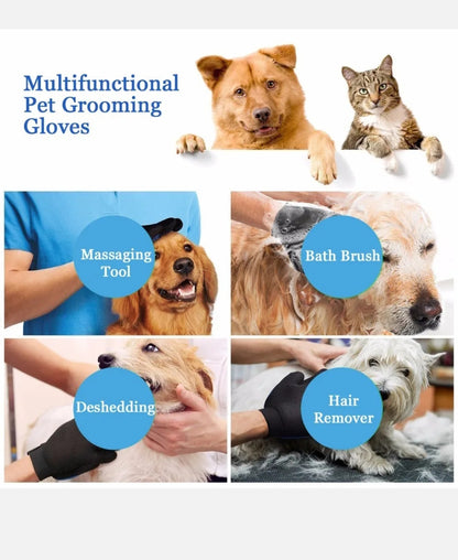 PET DOG CAT GROOMING MAGIC CLEANING GLOVE HAIR AND DIRT REMOVER BRUSH DESHEDDING