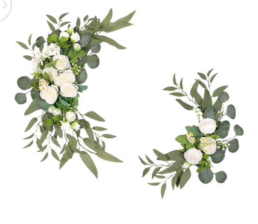 2PCS Wedding Arch Flowers Rustic Artificial Floral Swag for Lintel Decor - Bright Tech Home