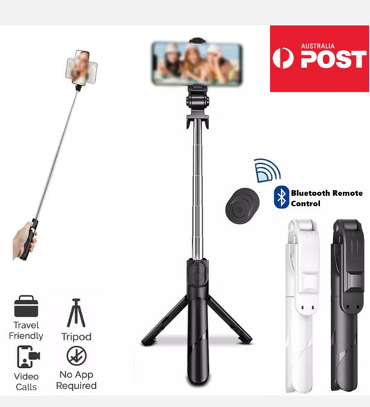 Flexible Tripod Holder Stand Selfie Stick With Bluetooth Remote For Mobile Phone - Bright Tech Home