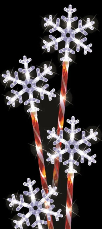 4 Pack Flashing Snowflake Cool White 68 Leds In/outdoor Christmas Xmas Lights - Bright Tech Home