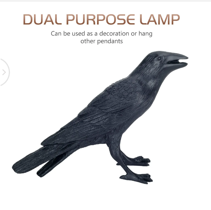 Black Bird Table Lamps Resin Crow Desk Lamp Bedroom Sconce Wall Light Fixtures