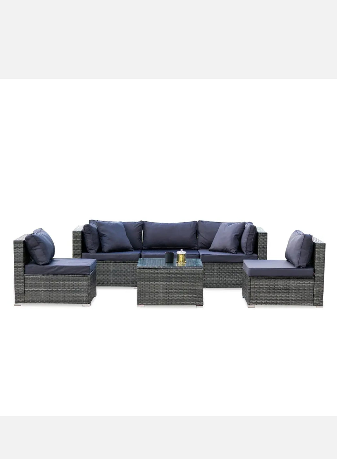 EXTRA10%OFF】LONDON RATTAN 5 Seater Outdoor Lounge Furniture Wicker Set Sofa