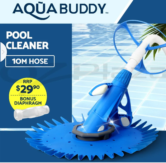 Aquabuddy Swimming Pool Cleaner Floor Climb Wall Automatic Vacuum 10M Hose Blue - Bright Tech Home