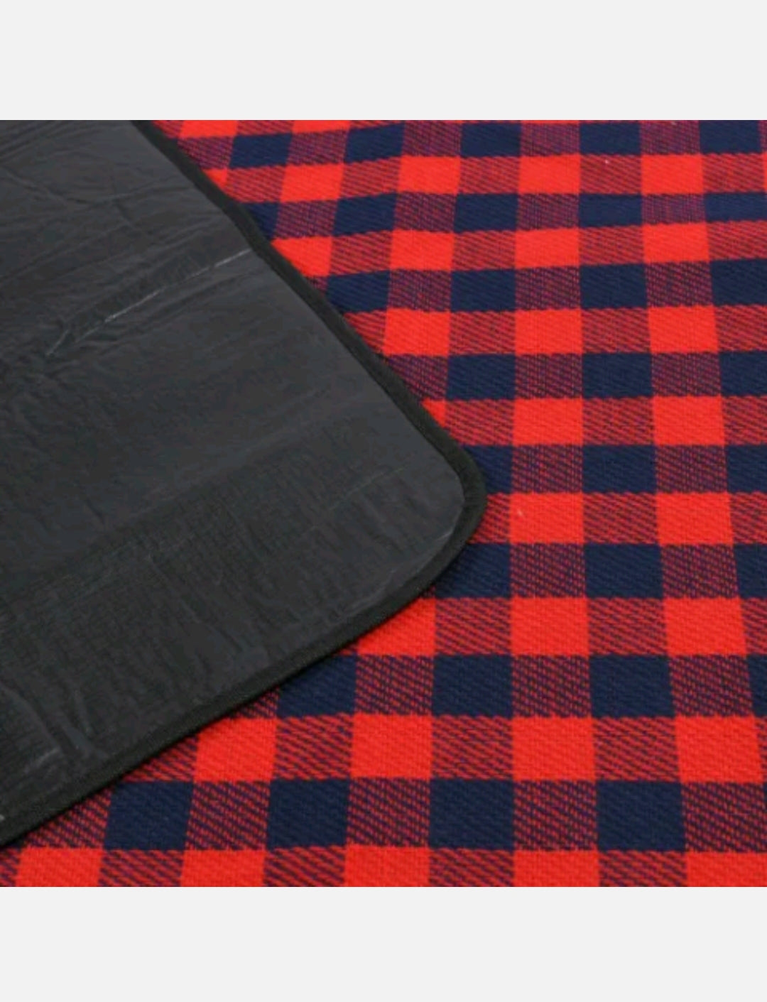 Vibes Hunter Waterproof Picnic Rug Red & Navy Gingham 50x200cm