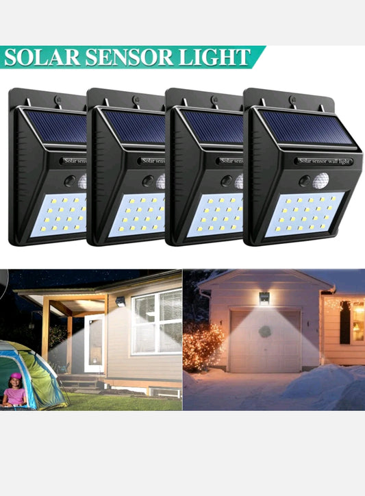 4PCS 20 LED Solar Powered PIR Motion Sensor Light Garden Outdoor Security Lights