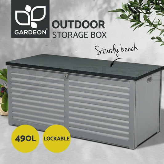 Gardeon Outdoor Storage Box 490L Bench Seat Indoor Garden Toy Tool Sheds Chest