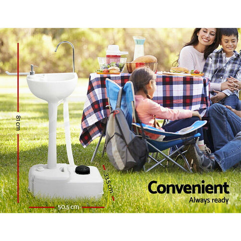 Weisshorn Camping Portable Sink Wash Basin Stand Food Hand 19L Water Capacity