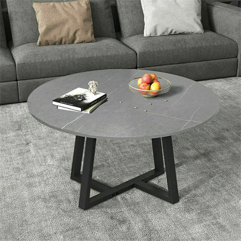 Set of 2 Metal Wrap X Base Nesting Coffee Table Stacking LivingRoom Accent Table - Bright Tech Home