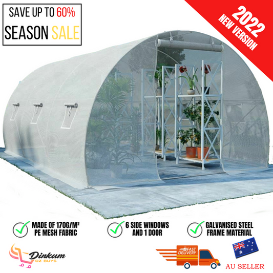 Large Walk In Greenhouse Spacious Plant Tunnel House Flower Shelter  Shed 4.5x3m