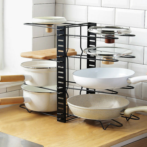 Kitchen Storage Rack Pot Frying Pan Organizer Cookware Shelves Holder Stand AU - Bright Tech Home