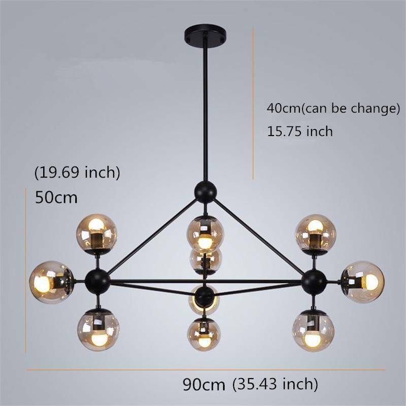 Kitchen Lamp Large Pendant Light Black Chandelier Lighting Office Ceiling Lights - Bright Tech Home