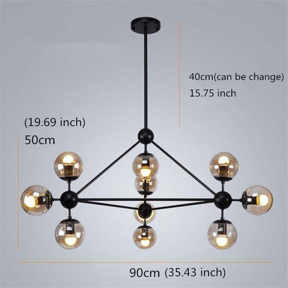 Kitchen Lamp Large Pendant Light Black Chandelier Lighting Office Ceiling Lights - Bright Tech Home