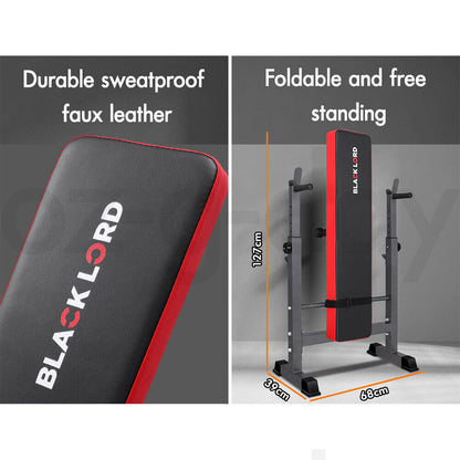 BLACK LORD Weight Bench Press Squat Rack Incline Fitness Home Gym Equipment - Bright Tech Home