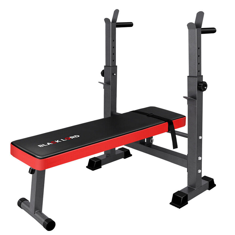 BLACK LORD Weight Bench Press Squat Rack Incline Fitness Home Gym Equipment - Bright Tech Home